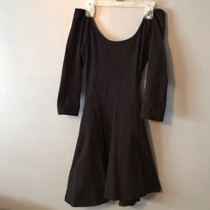 Black open back dress